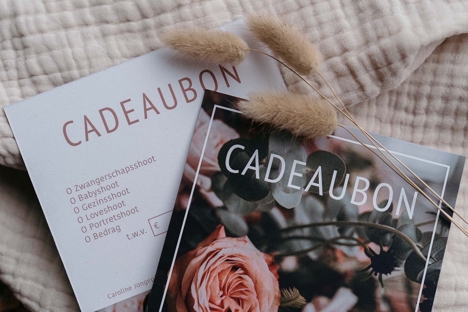 Geef een shoot cadeau - cadeaubon Caar Fotografie